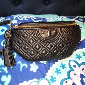 Tory Burch Flemington black leather fanny pack, rare